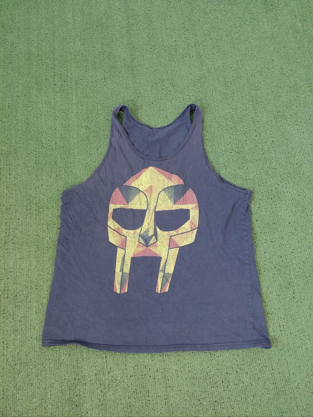 MF Doom Mask Rap Hip Hop Rapper Navy Blue Tank Top Sz S/M